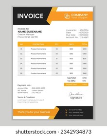 Corporate business invoice design vector template.
Minimal Corporate Business Invoice design template vector illustration bill form price invoice.
business stationery design payment agreement design .