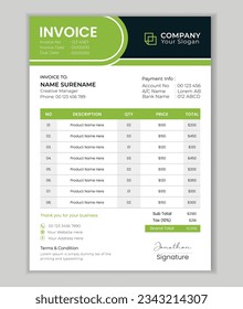 Corporate business invoice design vector template.
Minimal Corporate Business Invoice design template vector illustration bill form price invoice.
business stationery design payment agreement design .