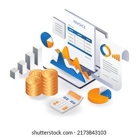 Corporate Business Invoice Report Illustration Concept