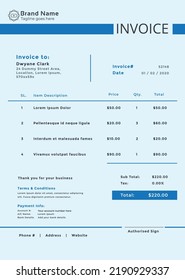 Corporate Business Invoice Vector Template Design 