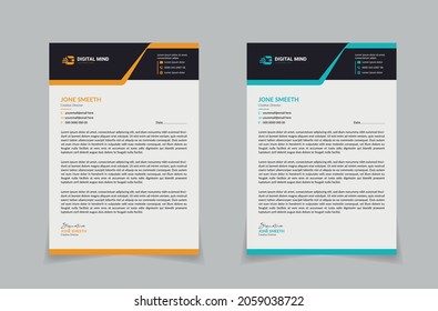 Corporate and Business Latter Head Template. Minimalist letter head design template.free  Vector