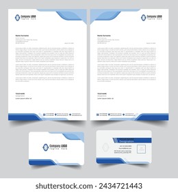 
Corporate and Business Latter Head Template, creative business card, creative letterhead design set a4 size corporate company Latter Head in blue color, v card