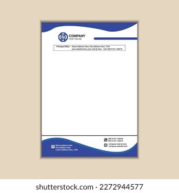corporate business letterhead a4 size with bleed vector design