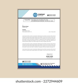 corporate business letterhead a4 size with bleed vector design