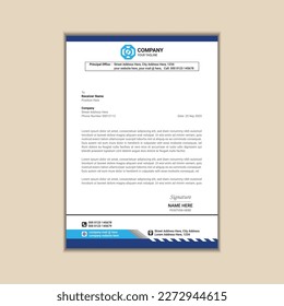 corporate business letterhead a4 size with bleed vector design