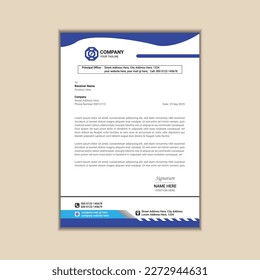 corporate business letterhead a4 size with bleed vector design