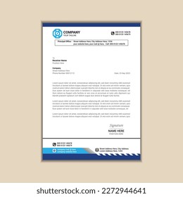 corporate business letterhead a4 size with bleed vector design