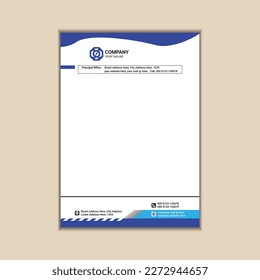 corporate business letterhead a4 size with bleed vector design