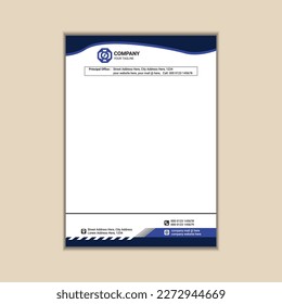 corporate business letterhead a4 size with bleed vector design