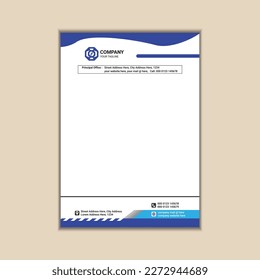 corporate business letterhead a4 size with bleed vector design