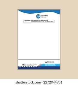 corporate business letterhead a4 size with bleed vector design