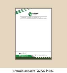 corporate business letterhead a4 size with bleed vector design