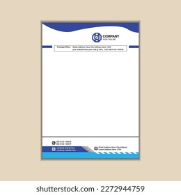 corporate business letterhead a4 size with bleed vector design