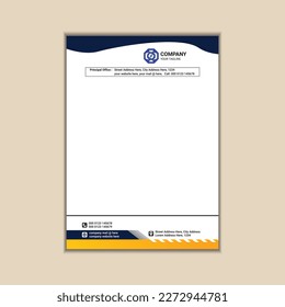 corporate business letterhead a4 size with bleed vector design
