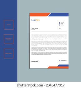 Corporate Business Letterhead Design Template with Flat style 