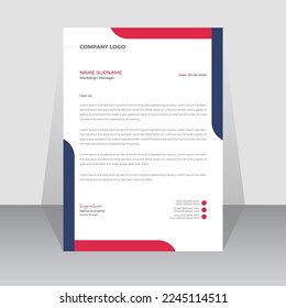 Corporate business letterhead design template with A4 vector layout