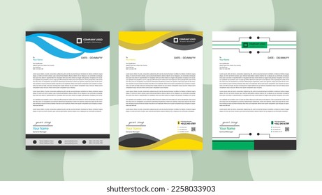 corporate business letterhead design template,