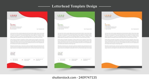 Corporate business letterhead design template set vector