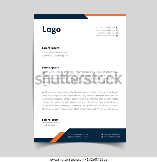 Corporate Business\
Letterhead, Elegant and minimalist style\
letterhead template\
design full Vector.