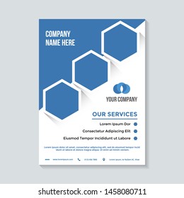 Corporate Business Letterhead Flyer Services Blue Template Design Background Vector