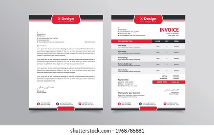Corporate business letterhead and invoice template
