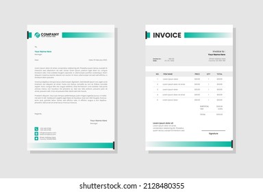 Corporate business letterhead and invoice template