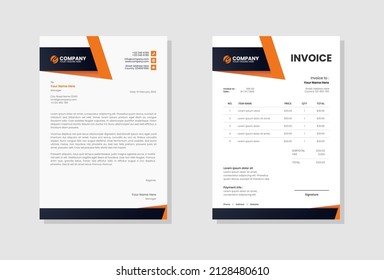 Corporate business letterhead and invoice template