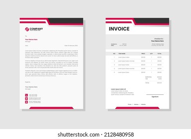 Corporate business letterhead and invoice template
