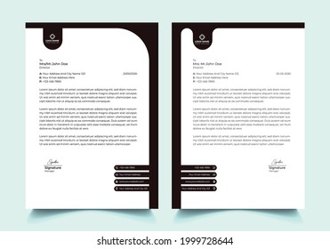 Corporate business letterhead templates simple design with standard A4 sizes Vector illustration.