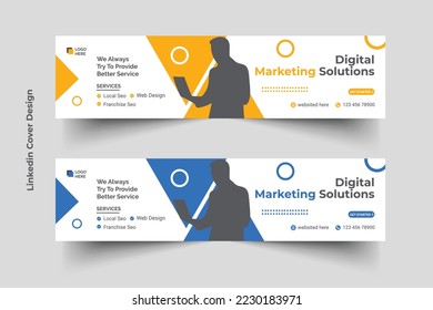 corporate Business linkedin cover banner and facebook cover banner template design.