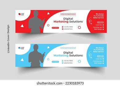 corporate Business linkedin cover banner and facebook cover banner template design.