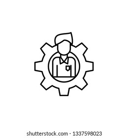 Corporate and business, business man, career, human, management, process icon