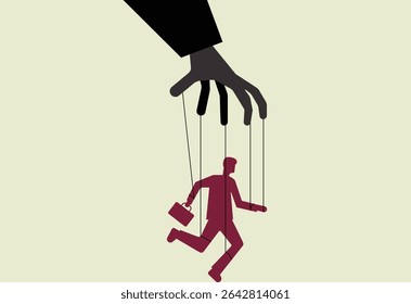 Ilustração de string de manipulação de negócios corporativos manipular externamente
