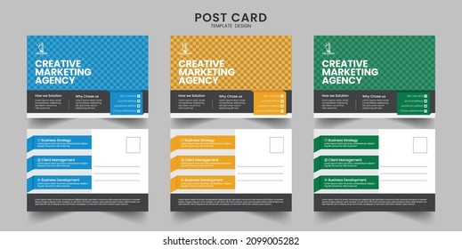 Corporate business or marketing agency postcard template design and EDDM postcard design template 