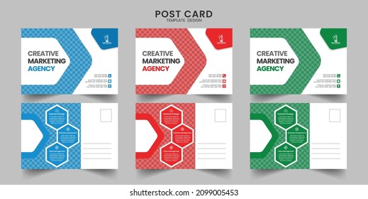 Corporate business or marketing agency postcard template design and EDDM postcard design template 