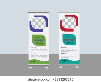 Corporate business marketing agency roll up banner or standee  template design