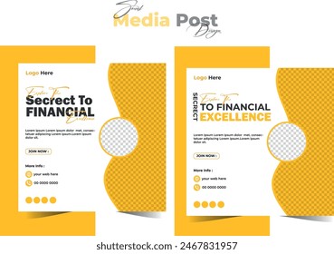 Corporate Business Marketing Agency Social Media Post Banner And Square Corporate Flyer Template, Suitable For Social Media Post And Web Internet Ads. Vector Illustration With Photo College, 