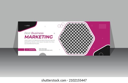 Corporate Business Marketing Cover Design Template, Modern And Creative  Social Media  Cover Design With Pink and Black color, Cover Banner Template Social Media Post With White Background