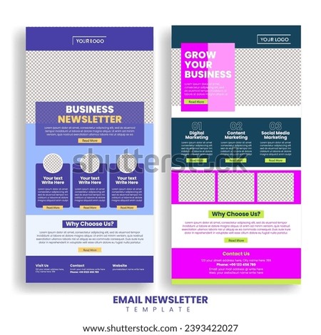 Corporate Business marketing Email Newsletter template and website landing page suitable for web ui interface design