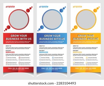 Corporate business marketing roll up banner design  vertical stand banner template.