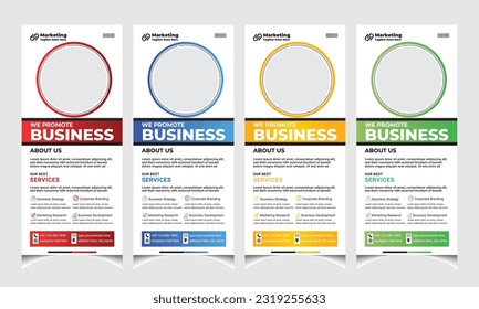 Corporate business marketing roll up banner template or Standee X banner template design. Vertical stand banner template.