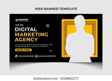 Corporate business marketing social media web banner template and video thumbnail template design.