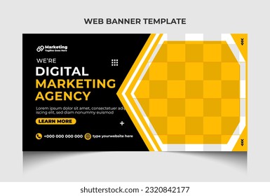 Corporate business marketing social media web banner template and video thumbnail template design.