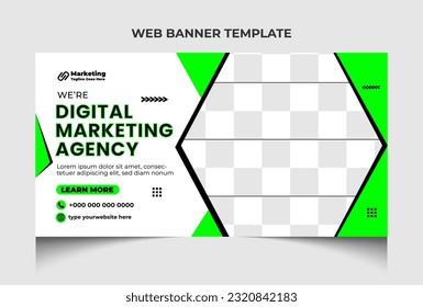 Corporate business marketing social media web banner template and video thumbnail template design.