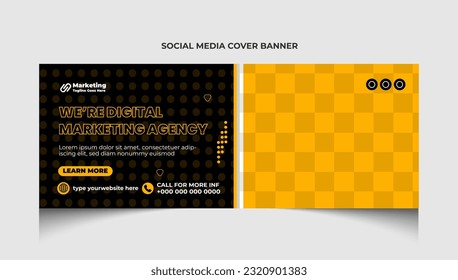Corporate business marketing social media cover post template or social media cover banner template design.
