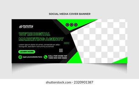 Corporate business marketing social media cover post template or social media cover banner template design.
