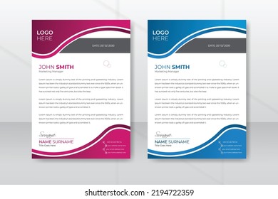 Corporate And Business Medical Letterhead Design Template. Doctor, Hospital, Pharmacy, clinic and Healthcare Print Ready Letterhead. for clinic 