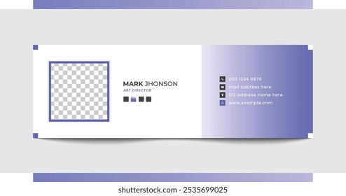 Corporate business minimalist professional modern email signature template or email footer and personal social media cover template design creative layout