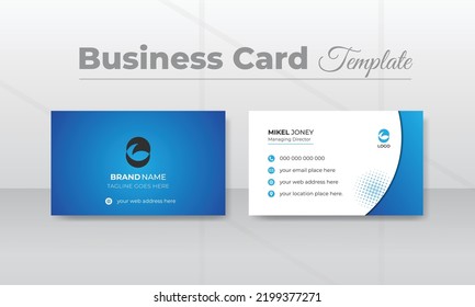 Corporate business modern creative and clean double-sided professional business card template.