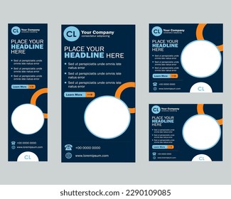 Corporate Business Multi size Ad Creative Banner Template for Ad Campaigns | Modern Creative Digital Web Ads Templates